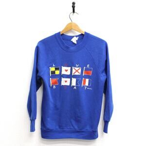 Vintage Love Boat Nautical Flags Sweatshirt Medium